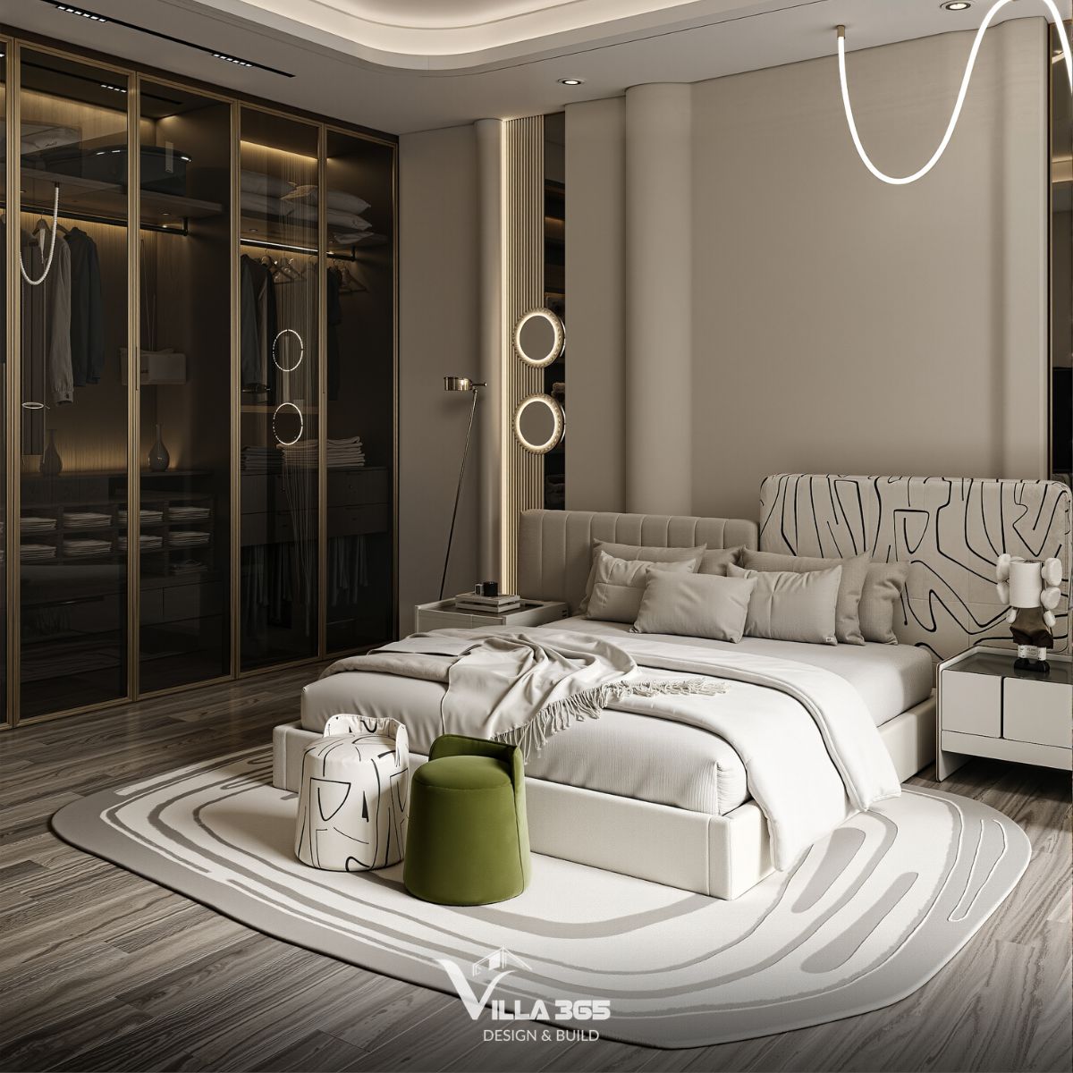 Thiết kế nội thất Infinity Villa – Nơi kết nối yêu thương 13 Bảng màu nhẹ nhàng cùng họa tiết hữu cơ mang đến cảm giác thư thái và gần gũi với thiên nhiên