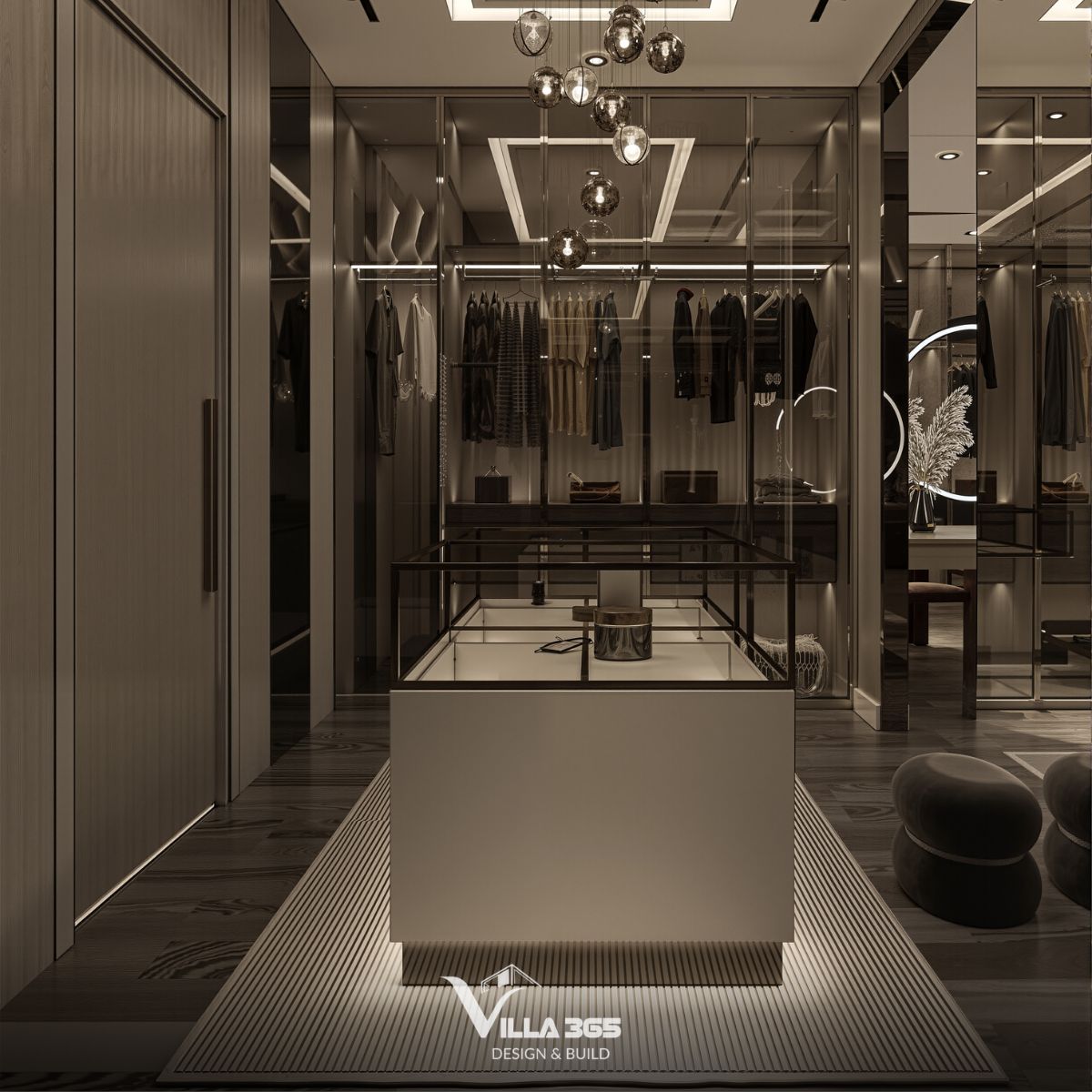 Thiết kế nội thất Infinity Villa – Nơi kết nối yêu thương 15 Khu vực walk-in closet được thiết kế “may đo” theo yêu cầu của nữ gia chủ