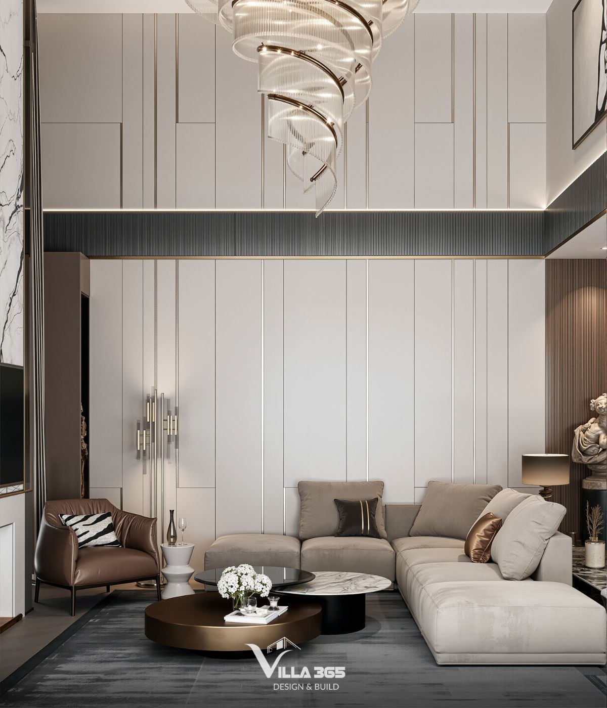 Thiết kế nội thất The Gardenia Suite – Khi thiên nhiên trở thành chất liệu kiến tạo tổ ấm 3 Nâu đất, xám đá và trắng ngà được phối hợp hài hòa, tạo nên lớp nền nhẹ nhàng giúp tôn lên vẻ đẹp của từng chi tiết nội thất