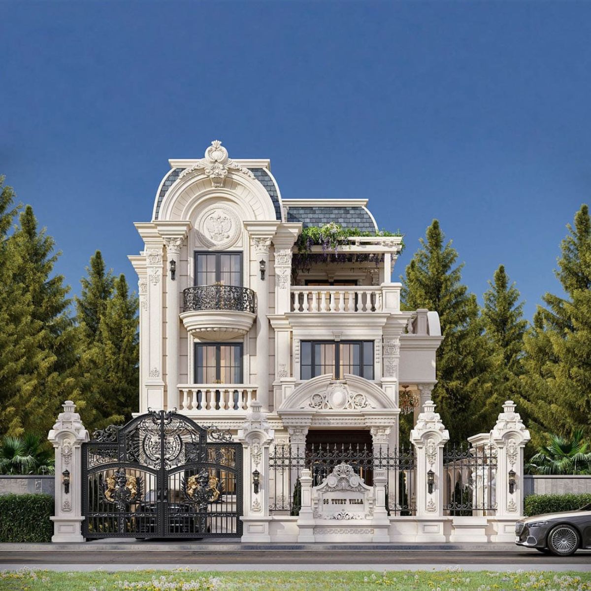 Top mẫu thiết kế biệt thự Nhà Bè sang trọng & báo giá mới nhất 2026 8 Thiết kế biệt thự đẹp Nhà Bè theo phong cách luxury là lựa chọn của những gia chủ yêu thích sự sang trọng (Ảnh: Sưu tầm)