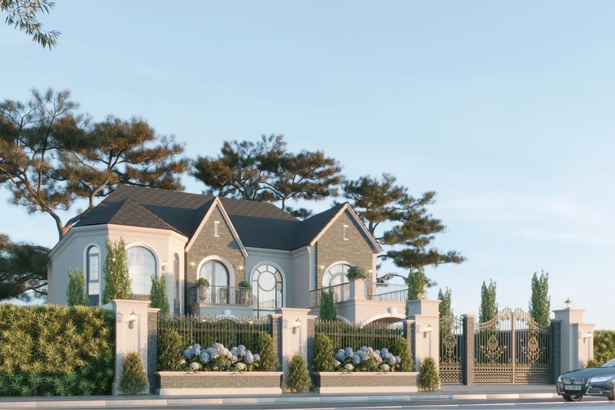 Top mẫu thiết kế biệt thự Nhà Bè sang trọng & báo giá mới nhất 2026 11 Biệt thự nhà vườn là xu hướng thiết kế biệt thự đẹp Nhà Bè được nhiều gia chủ yêu thích (Ảnh: Sưu tầm)