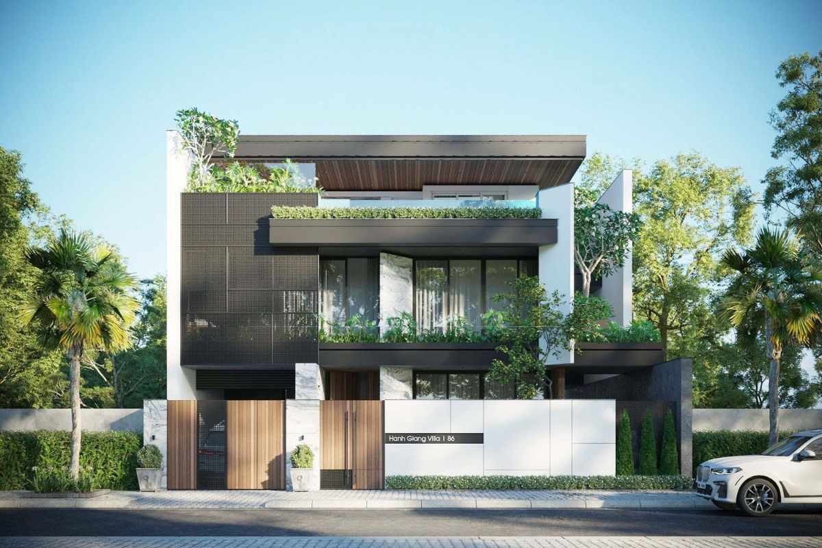Top mẫu thiết kế biệt thự Nhà Bè sang trọng & báo giá mới nhất 2026 17 Thiết kế biệt thự đẹp Nhà Bè theo phong cách Tropical giúp cân bằng giữa kiến trúc và thiên nhiên (Ảnh: Sưu tầm)
