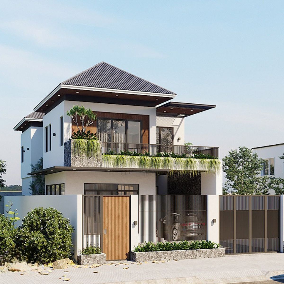 Báo giá thiết kế biệt thự quận 10 cập nhật mới nhất 2026 20 Thiết kế biệt thự đẹp Quận 10 mặt tiền 7m mang lại vẻ sang trọng và cân đối cho công trình (Ảnh: Sưu tầm)