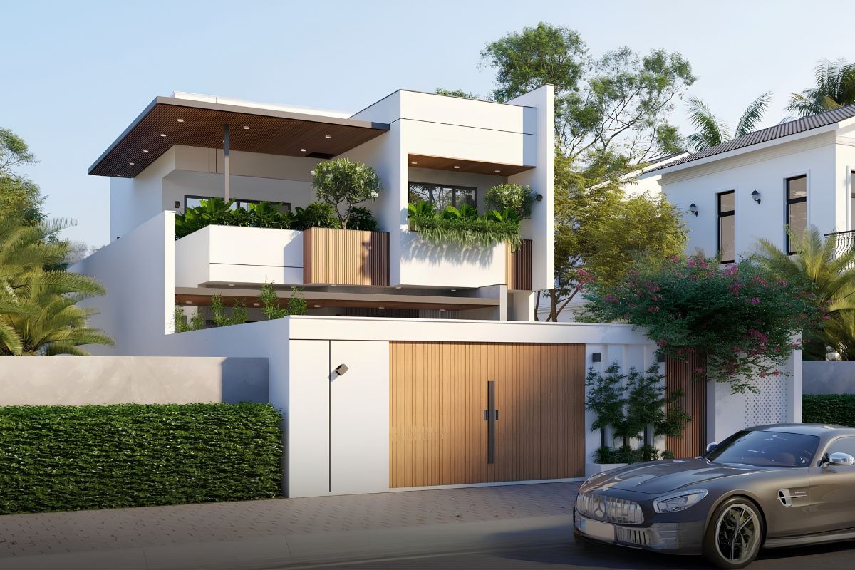 Báo giá thiết kế biệt thự quận 10 cập nhật mới nhất 2026 22 Chiều ngang rộng giúp công trình dễ dàng kết hợp sân vườn và các khoảng thư giãn ngoài trời (Ảnh: Sưu tầm)