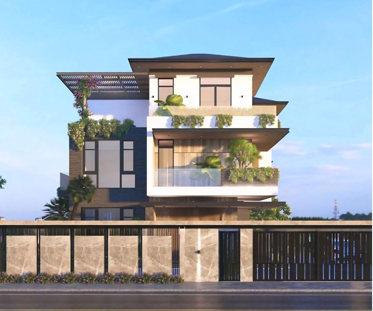 Báo giá thiết kế biệt thự quận 10 cập nhật mới nhất 2026 29 Đây là giải pháp thiết kế biệt thự Quận 10 phù hợp với các khu đất có diện tích vừa phải (Ảnh: Sưu tầm)