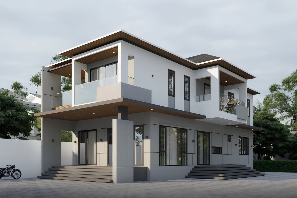 Mẫu Thiết Kế Biệt Thự 2 Tầng 100m2 Đẹp, Tối Ưu Công Năng Và Chi Phí Năm 2026 18 Biệt thự 2 tầng 100m2 hình ống khai thác hiệu quả khu đất hẹp ngang thông qua cách bố trí mặt bằng theo chiều sâu (Ảnh: Sưu tầm)