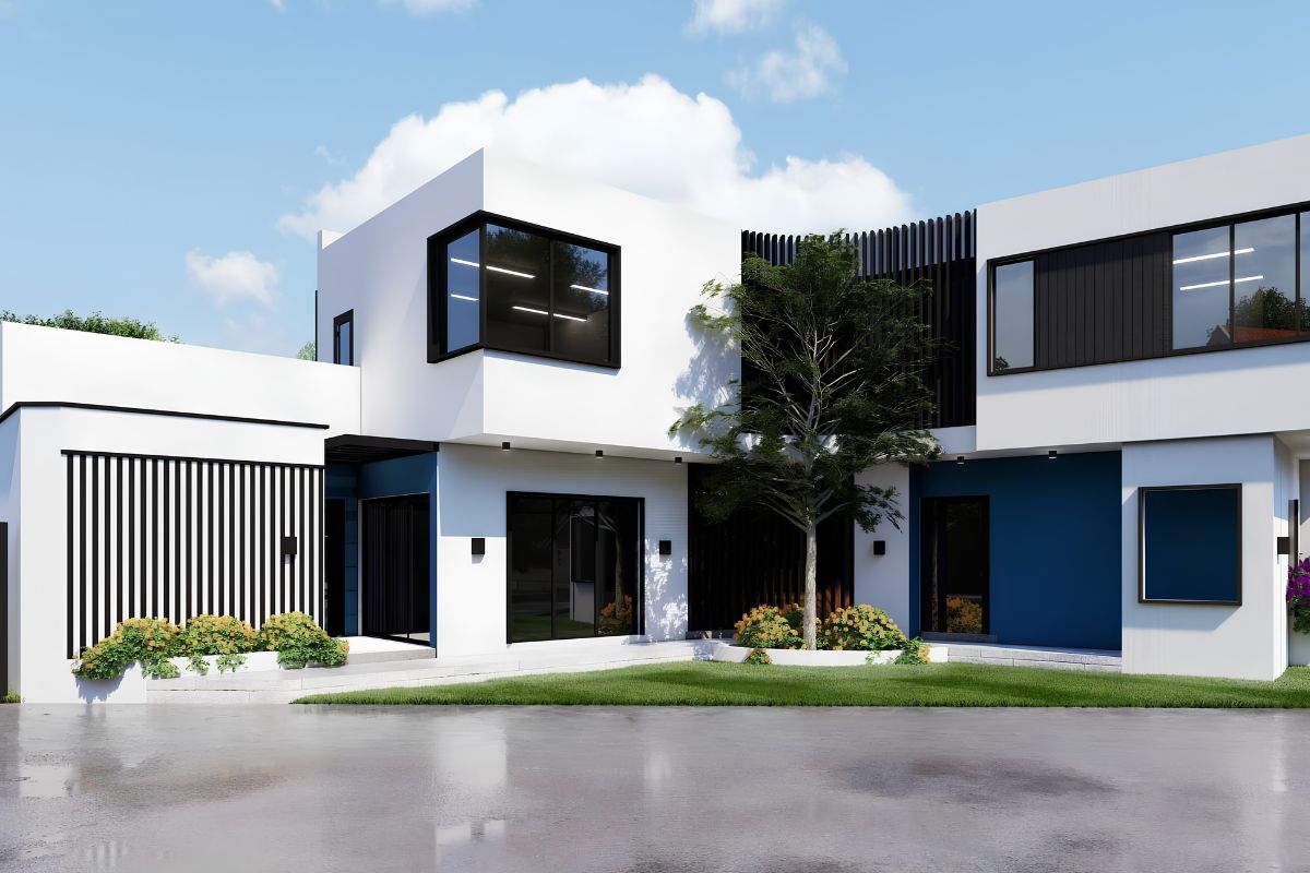 Mẫu Thiết Kế Biệt Thự 2 Tầng 100m2 Đẹp, Tối Ưu Công Năng Và Chi Phí Năm 2026 23 Biệt thự 2 tầng 100m2 cần cân đối hai cánh nhà để giao thông liền mạch và công năng thuận tiện (Ảnh: Sưu tầm)