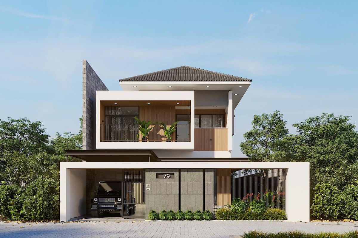 Mẫu Thiết Kế Biệt Thự 2 Tầng 100m2 Đẹp, Tối Ưu Công Năng Và Chi Phí Năm 2026 29 Biệt thự 2 tầng 100m2 cần áp dụng giải pháp thông gió, thoát nước và ngăn cách gara với không gian ở (Ảnh: Sưu tầm)