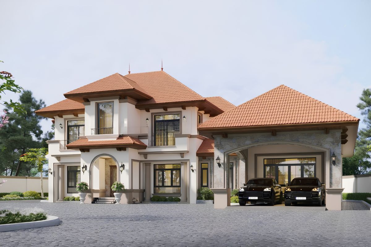 Đá, gỗ, gốm và sắt uốn giúp biệt thự 3 gian 2 tầng có vẻ đẹp tự nhiên, bền vững và gần gũi với đời sống Việt  (Ảnh: Sưu tầm)