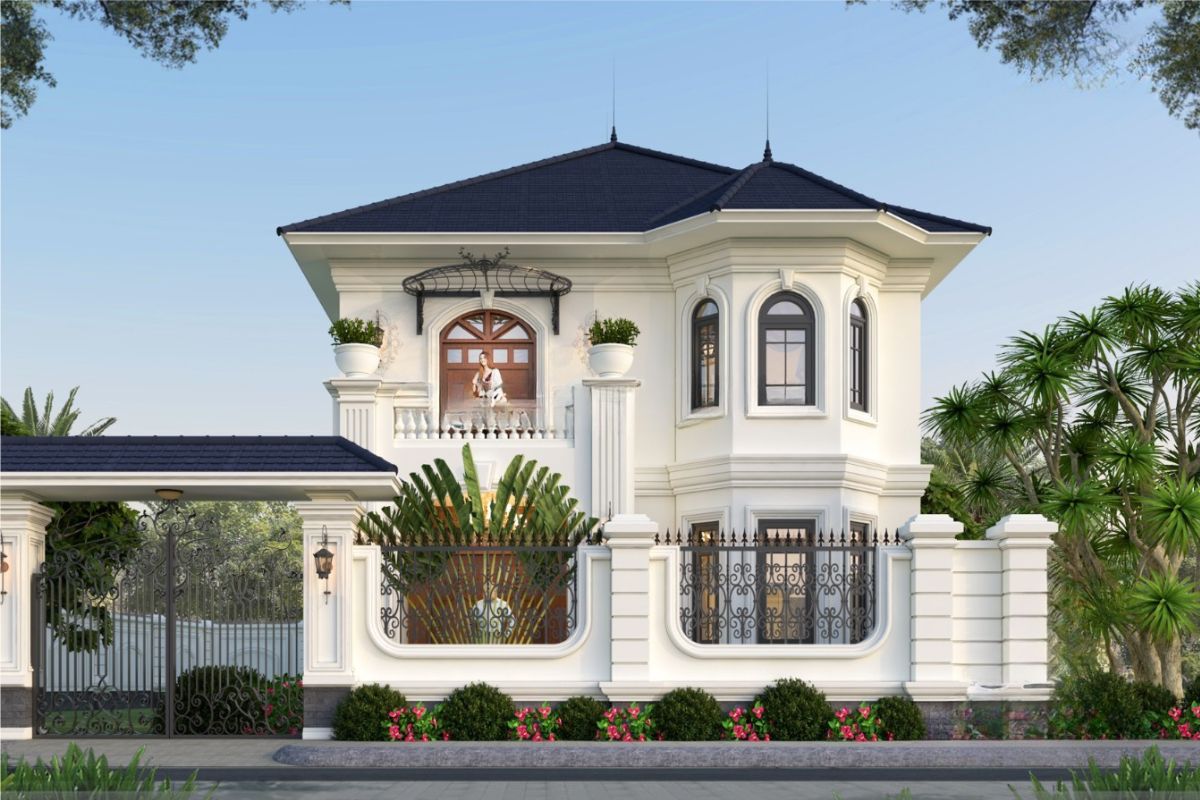 Mẫu biệt thự 2 tầng châu Âu sang trọng & xu hướng 2026 23 Biệt thự 2 tầng 3 phòng ngủ phong cách châu Âu phù hợp với gia đình ít thành viên nhưng vẫn đề cao sự sang trọng và tiện nghi (Ảnh: Sưu tầm)