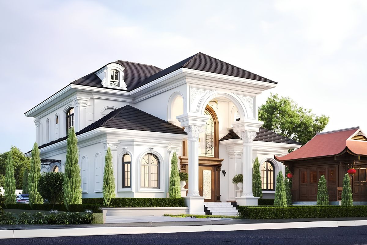 Mẫu biệt thự 2 tầng châu Âu sang trọng & xu hướng 2026 24 Mẫu biệt thự 2 tầng châu Âu đẹp 3 phòng ngủ giúp tối ưu diện tích, công năng và chi phí xây dựng hiệu quả (Ảnh: Sưu tầm)