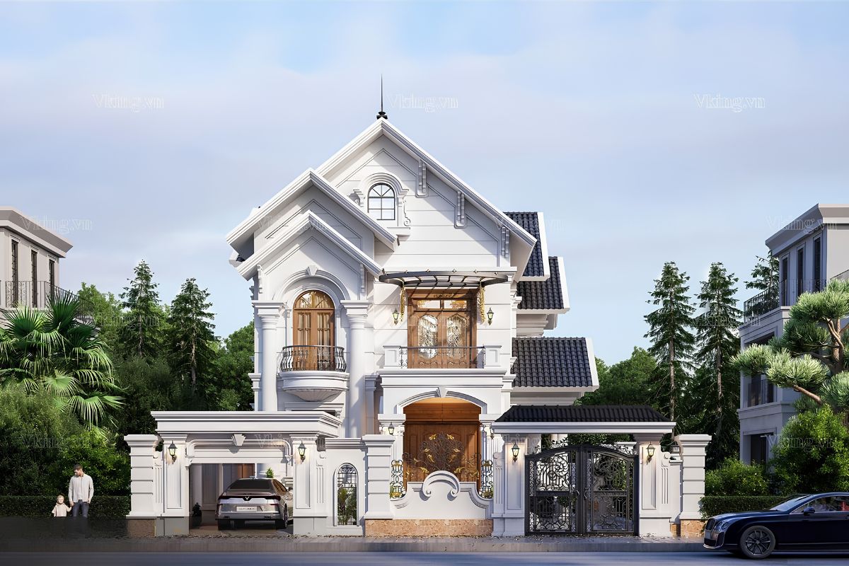 Mẫu biệt thự 2 tầng châu Âu sang trọng & xu hướng 2026 25 Thiết kế biệt thự 2 tầng châu Âu 3 phòng ngủ là lựa chọn lý tưởng cho gia chủ muốn một không gian sống vừa đủ, tinh tế và cao cấp (Ảnh: Sưu tầm)