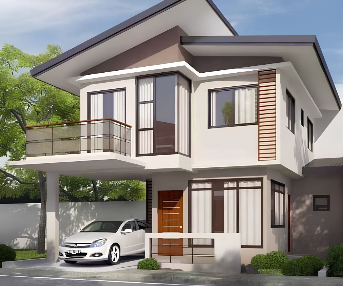 Gara ô tô có thể bố trí trong khối nhà hoặc dưới mái che liên kết với sảnh phụ  (Ảnh: Sưu tầm)