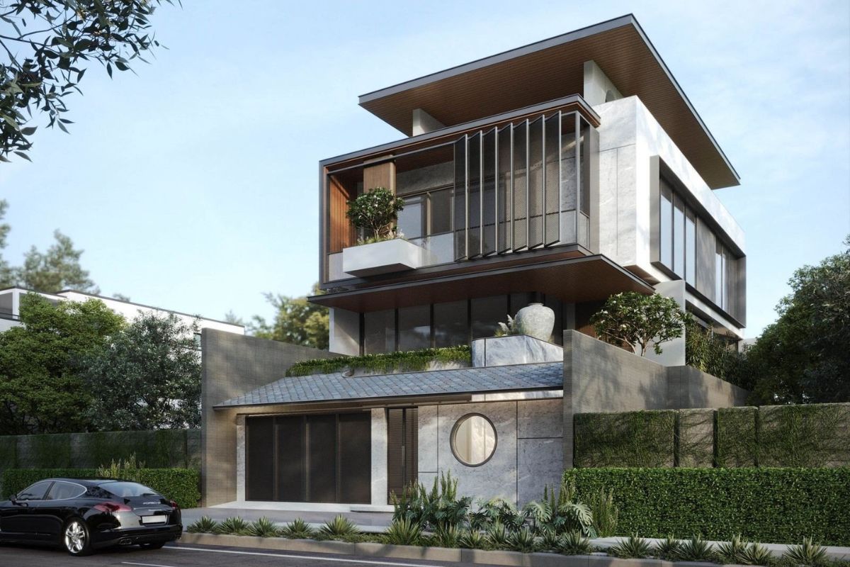Khi kết hợp Minimalism, thiết kế biệt thự 3 tầng 1 tum trở nên tinh gọn, thanh lịch và giàu chiều sâu  (Ảnh: Sưu tầm)