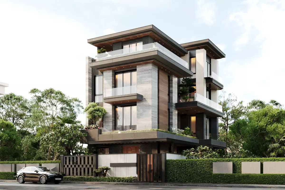 Gỗ, đá tự nhiên, gạch thủ công và mây tre tạo nên một mẫu biệt thự 3 tầng 1 tum đẹp đầy cảm xúc (Ảnh: Sưu tầm)