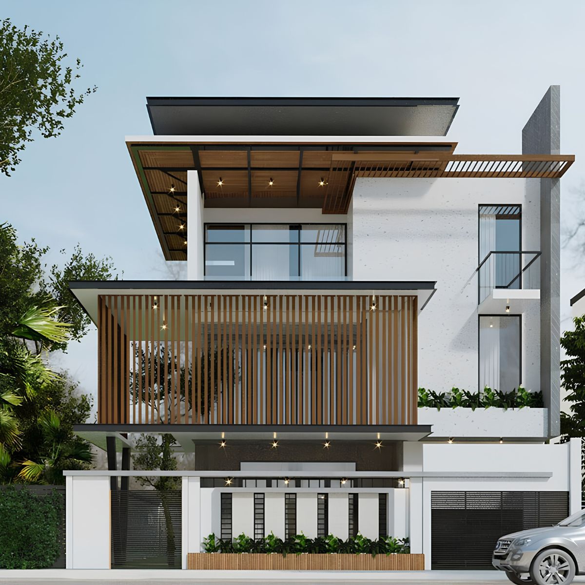 Mẫu Biệt Thự 3 Tầng Hiện Đại 120m2 Đẹp & Báo Giá Xây Dựng 2026 18 Biệt thự 3 tầng 120m2 4 phòng ngủ đáp ứng nhu cầu sinh hoạt của gia đình 4–6 thành viên (Ảnh: Sưu tầm)