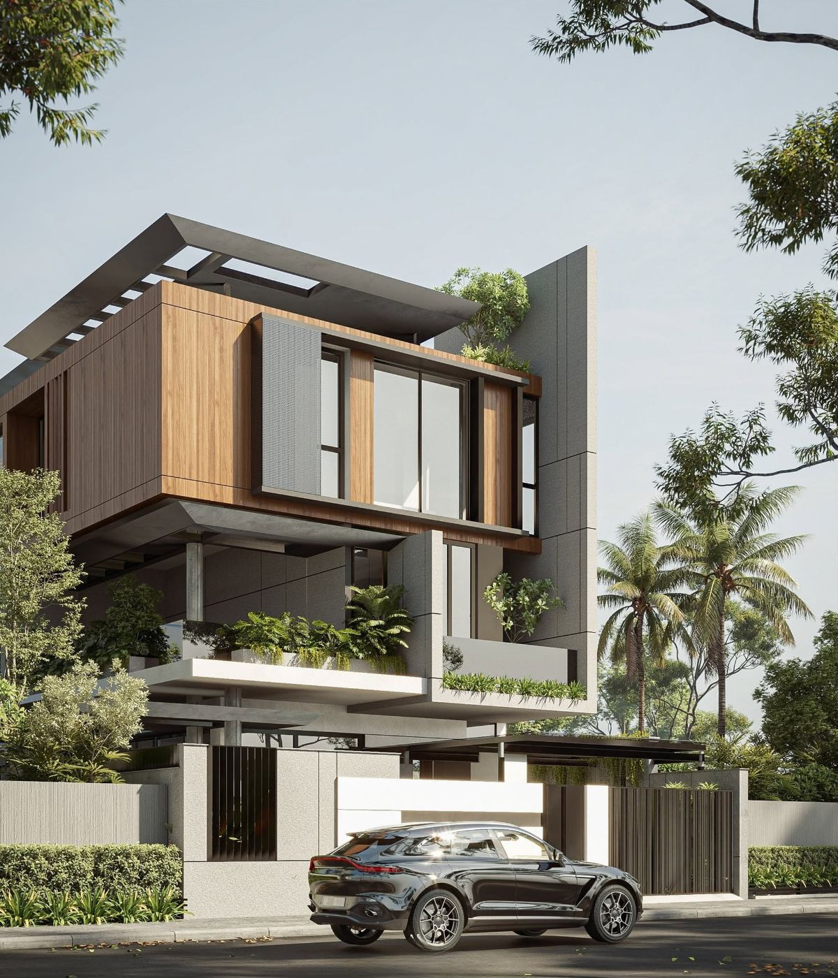 Mẫu Biệt Thự 3 Tầng Hiện Đại 120m2 Đẹp & Báo Giá Xây Dựng 2026 20 Mẫu biệt thự 3 tầng hiện đại 120m2 bố trí một phòng ngủ tầng một thuận tiện cho người cao tuổi(Ảnh: Sưu tầm)
