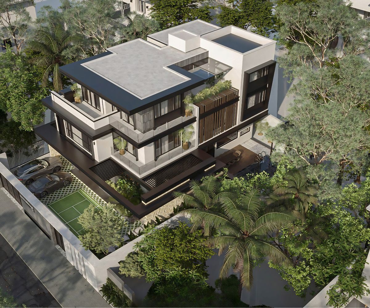 Mẫu Biệt Thự 3 Tầng Hiện Đại 120m2 Đẹp & Báo Giá Xây Dựng 2026 23 Thiết kế hồ bơi đồng bộ giúp biệt thự 3 tầng 120m2 đẹp, tiện nghi và giàu giá trị trải nghiệm (Ảnh: Sưu tầm)