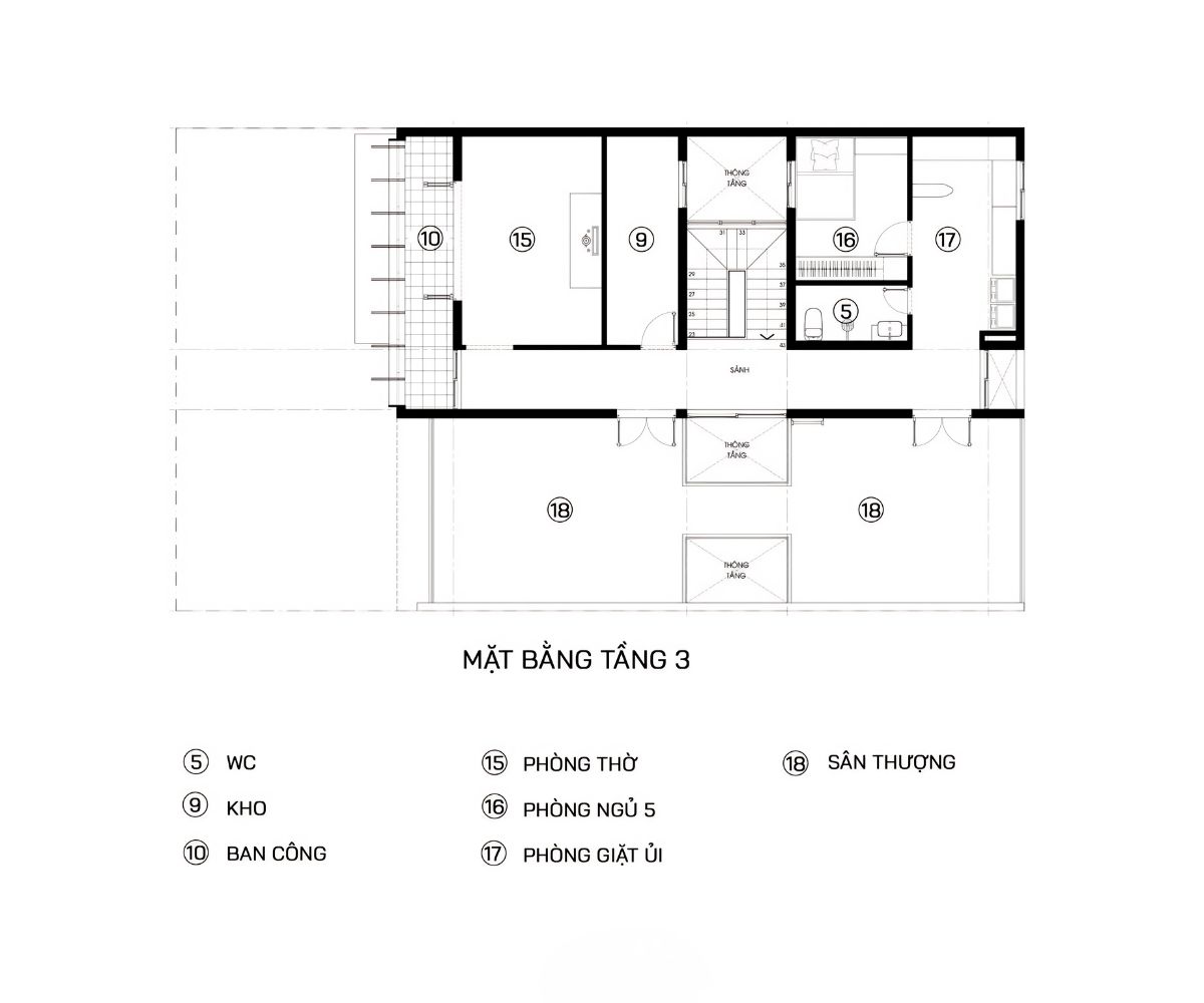 Mẫu Biệt Thự 3 Tầng Hiện Đại 120m2 Đẹp & Báo Giá Xây Dựng 2026 29 Tầng ba biệt thự 3 tầng hiện đại 120m2 bố trí phòng thờ, phòng làm việc và sân thượng thư giãn (Ảnh: Sưu tầm)