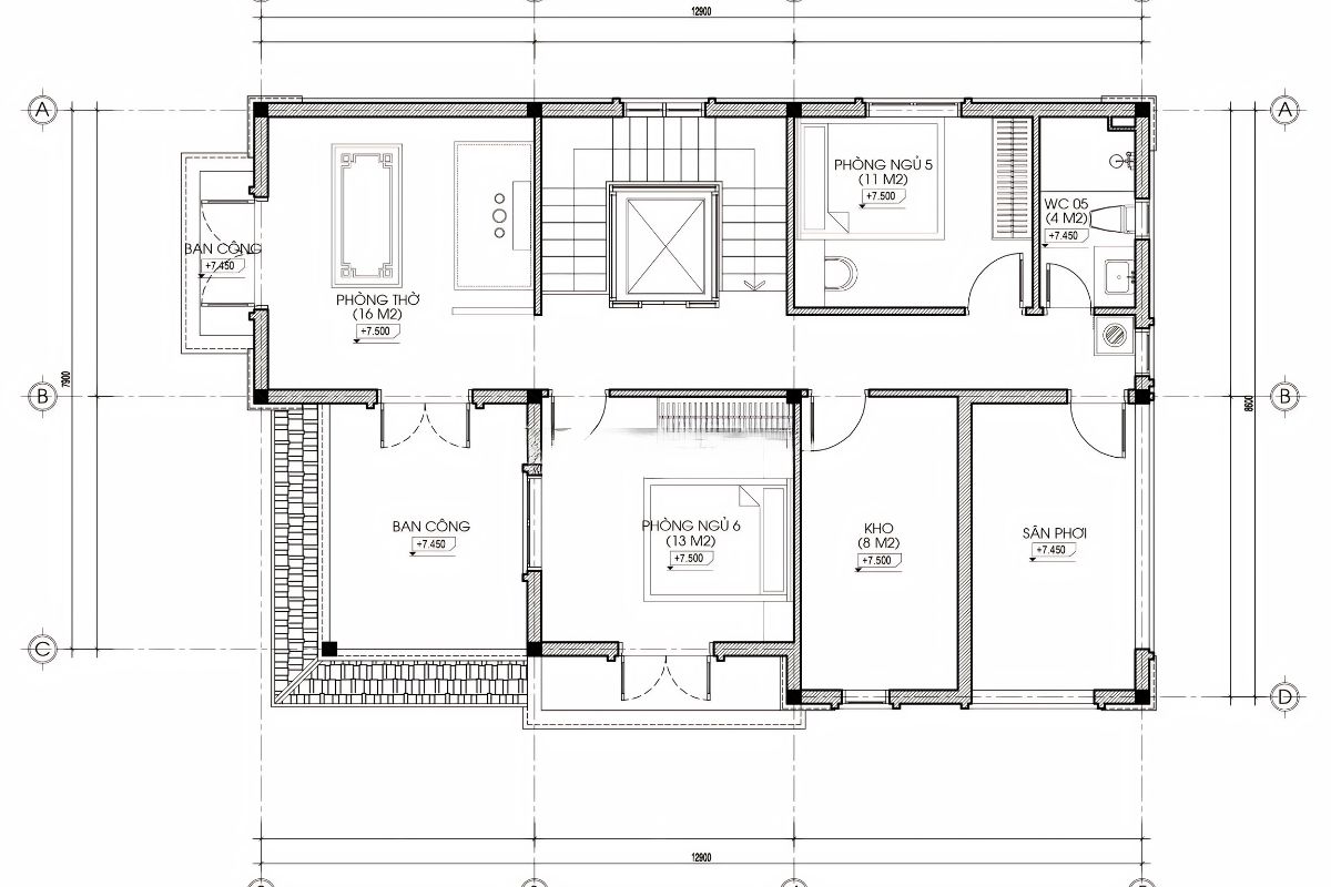 20+ Mẫu biệt thự 3 tầng 6 phòng ngủ đẹp & giải pháp mặt bằng tối ưu 2026 35 Tầng 3 giúp biệt thự 3 tầng nhiều phòng ngủ linh hoạt hơn với phòng thờ, phòng ngủ phụ, sân thượng và khu thư giãn (Ảnh: Sưu tầm)