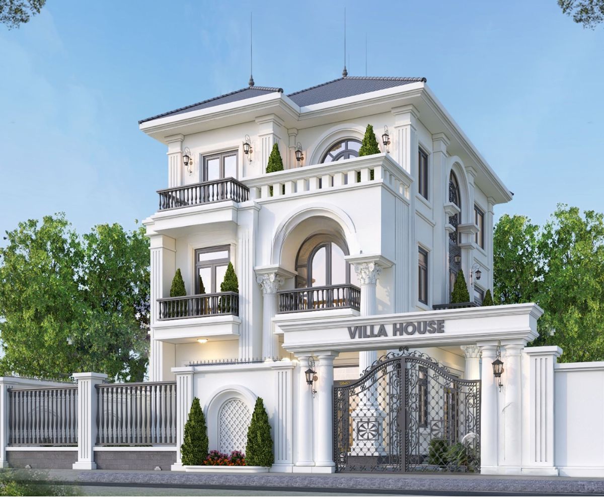 Mẫu Biệt Thự 3 Tầng 8x12m Sang Trọng & Báo Giá Thi Công Trọn Gói 2026 1 Mẫu biệt thự 3 tầng 8x12m sang trọng, tối ưu diện tích 96m² và đáp ứng tiện nghi cho gia đình nhiều thế hệ (Ảnh: Sưu tầm)