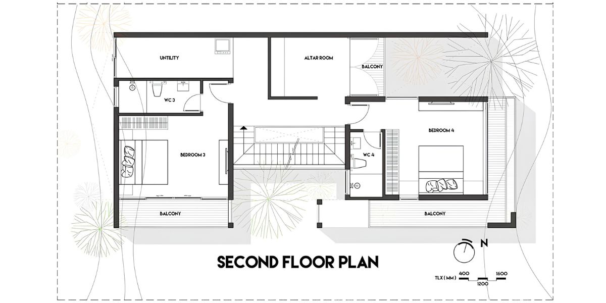 Mẫu Biệt Thự 3 Tầng 8x12m Sang Trọng & Báo Giá Thi Công Trọn Gói 2026 34 Tầng ba biệt thự 3 tầng 96m² bố trí không gian thờ cúng và tiện ích đa năng (Ảnh: Sưu tầm)