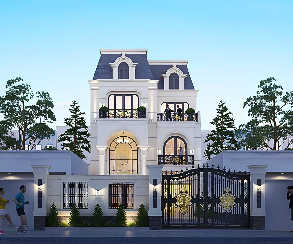 Mẫu Biệt Thự 3 Tầng 8x12m Sang Trọng & Báo Giá Thi Công Trọn Gói 2026 38 Vật liệu ngoại thất bền bỉ giúp mẫu biệt thự 3 tầng 8x12m hạn chế xuống cấp và giảm bảo trì (Ảnh: Sưu tầm)