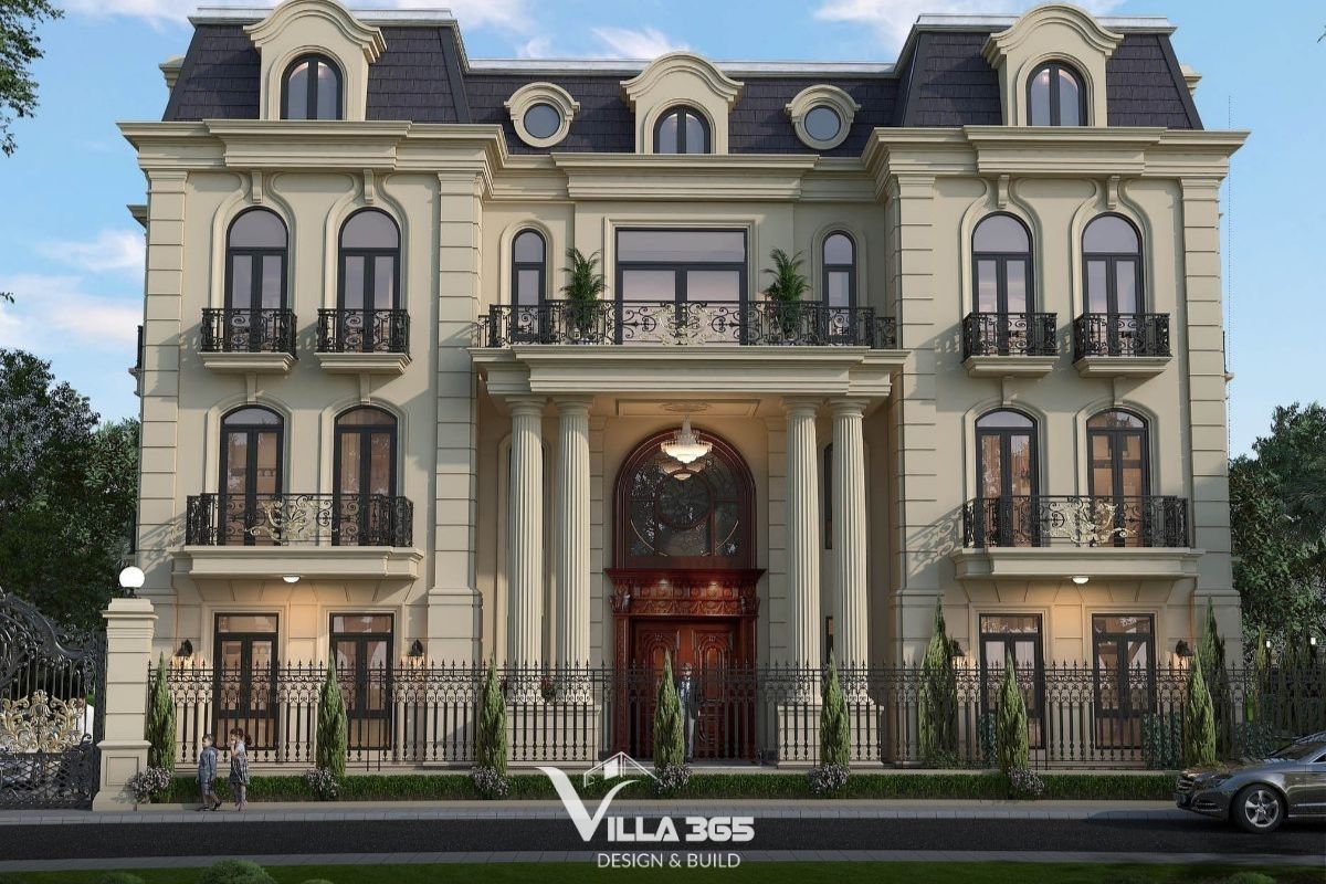 biệt thự 3 tầng mái mansard