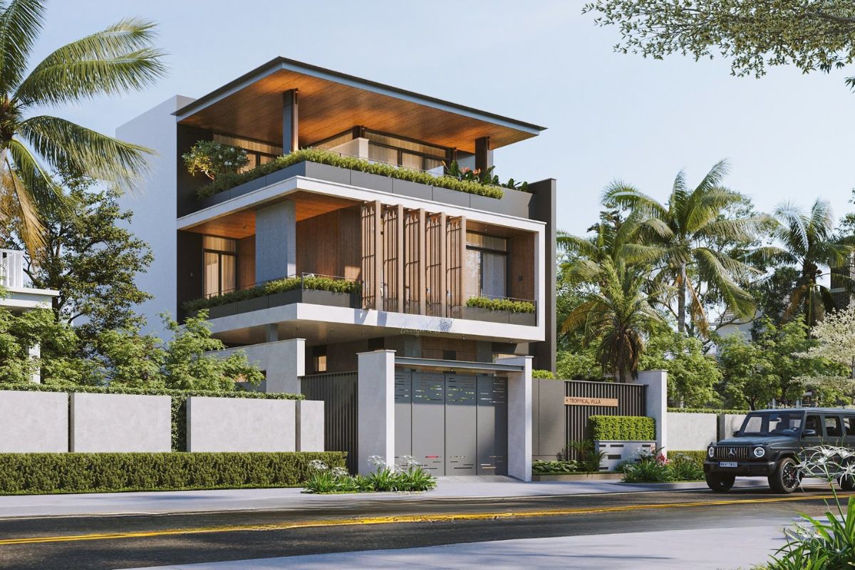 Mẫu biệt thự 3 tầng mặt tiền 10m đẹp nhất 2026: Báo giá & bản vẽ chi tiết 21 Cách phân tầng phòng ngủ hợp lý giúp thiết kế biệt thự 3 tầng mặt tiền 10m bảo đảm riêng tư cho từng thành viên trong gia đình (Ảnh: Sưu tầm)