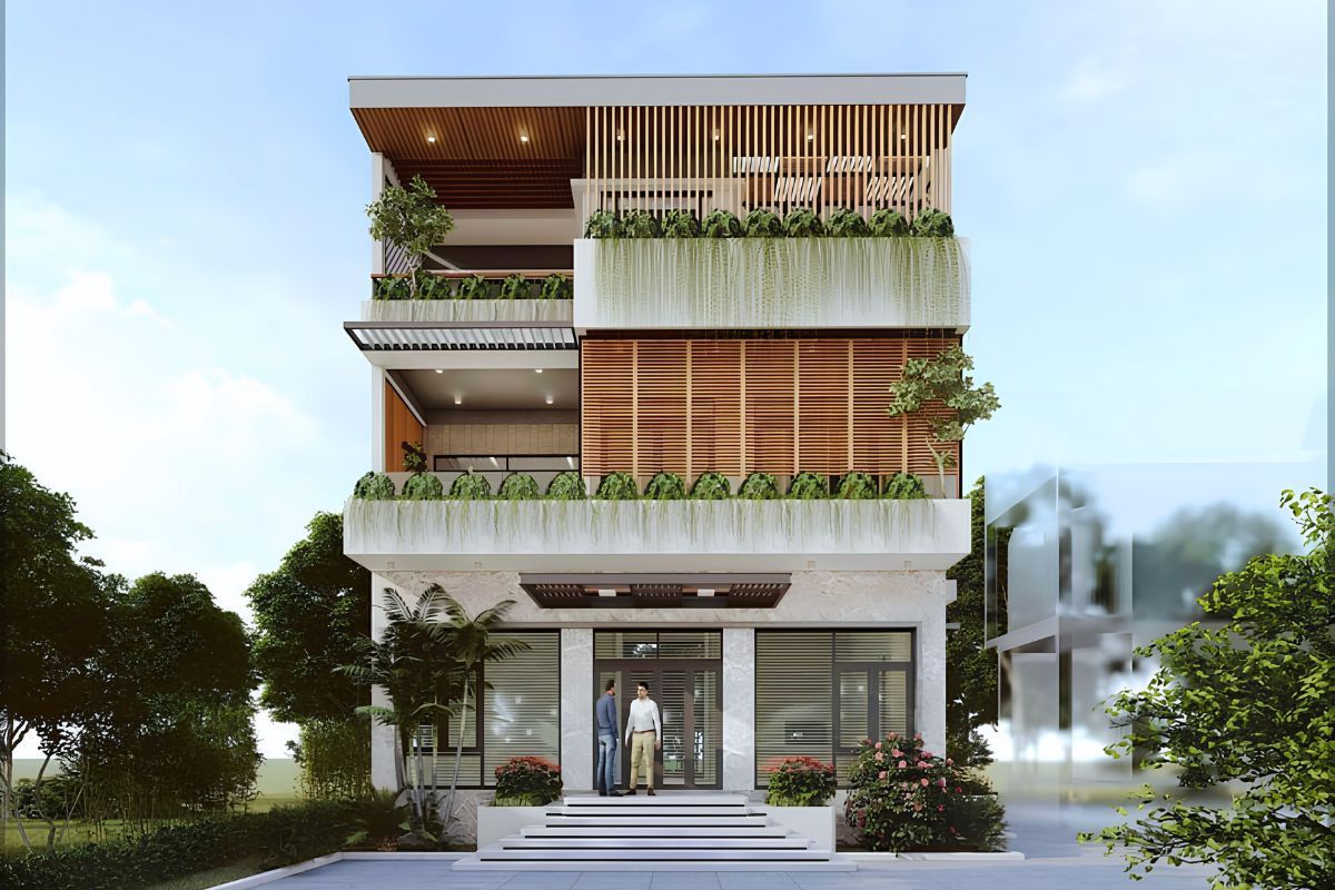 Mẫu biệt thự 3 tầng mặt tiền 10m đẹp nhất 2026: Báo giá & bản vẽ chi tiết 22 Biệt thự 3 tầng hiện đại là lựa chọn phù hợp cho chủ đầu tư muốn tối ưu chi phí xây biệt thự 3 tầng mà vẫn giữ được vẻ đẹp lâu dài (Ảnh: Sưu tầm)