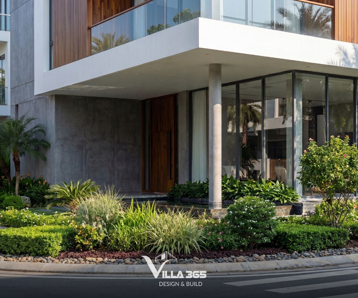 Chill Villa – “Ốc đảo xanh” giữa chốn thị thành 4 Hệ cột trụ tròn ở tầng trệt không chỉ đóng vai trò kết cấu, mà còn làm mềm đi cảm giác nặng khối của bê tông