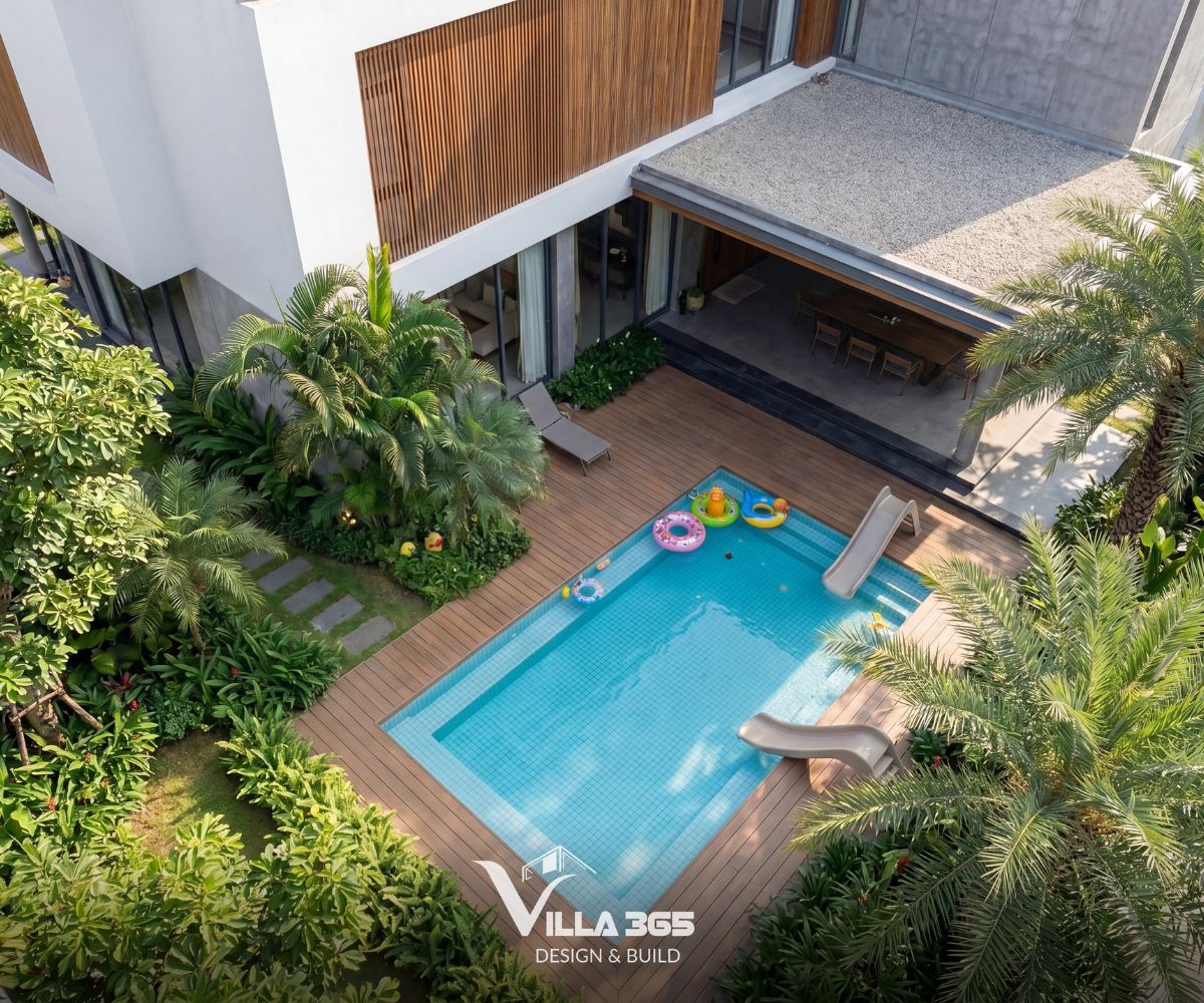 Chill Villa – “Ốc đảo xanh” giữa chốn thị thành 14 Việc đưa khuôn viên riêng tư và hồ bơi lùi về phía sau giúp Chill Villa tách khỏi tiếng ồn, khói bụi, tạo nên một vùng nghỉ ngơi yên tĩnh cho gia đình