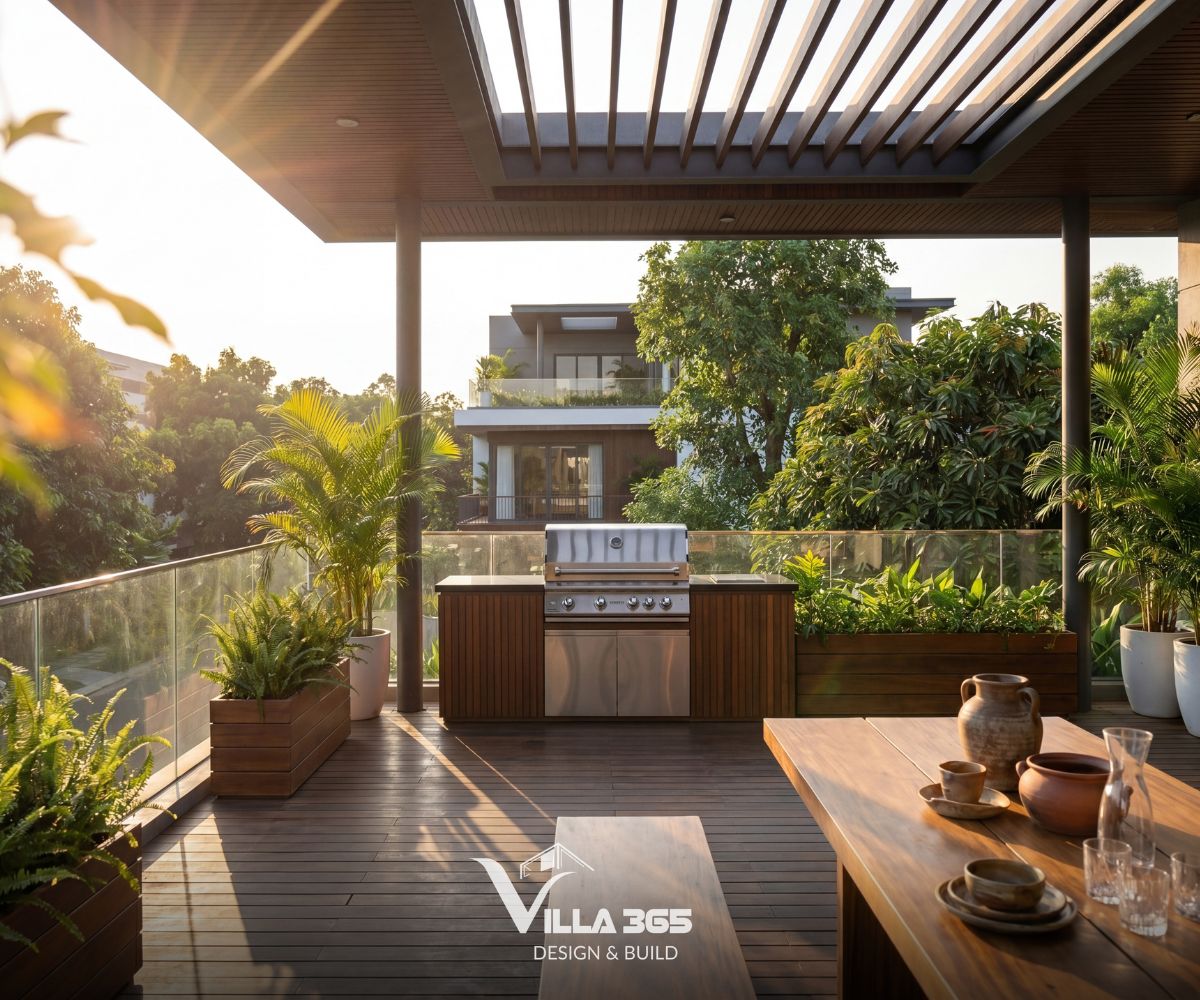 Eco Vista Home - Biệt thự phố “nấp” vào khoảng xanh thiên nhiên 12 Vườn sân thượng trở thành nơi mọi thành viên cùng trò chuyện, tiếp khách hoặc thưởng thức trà chiều bên nhau
