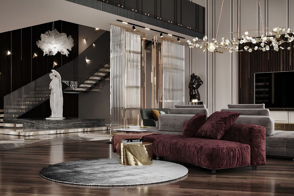 Xu hướng thiết kế nội thất biệt thự Ciputra 2026 8 Bảng màu kem, nâu và kim loại champagne mang đến không gian nội thất cao cấp, thanh lịch (Ảnh: Sưu tầm)