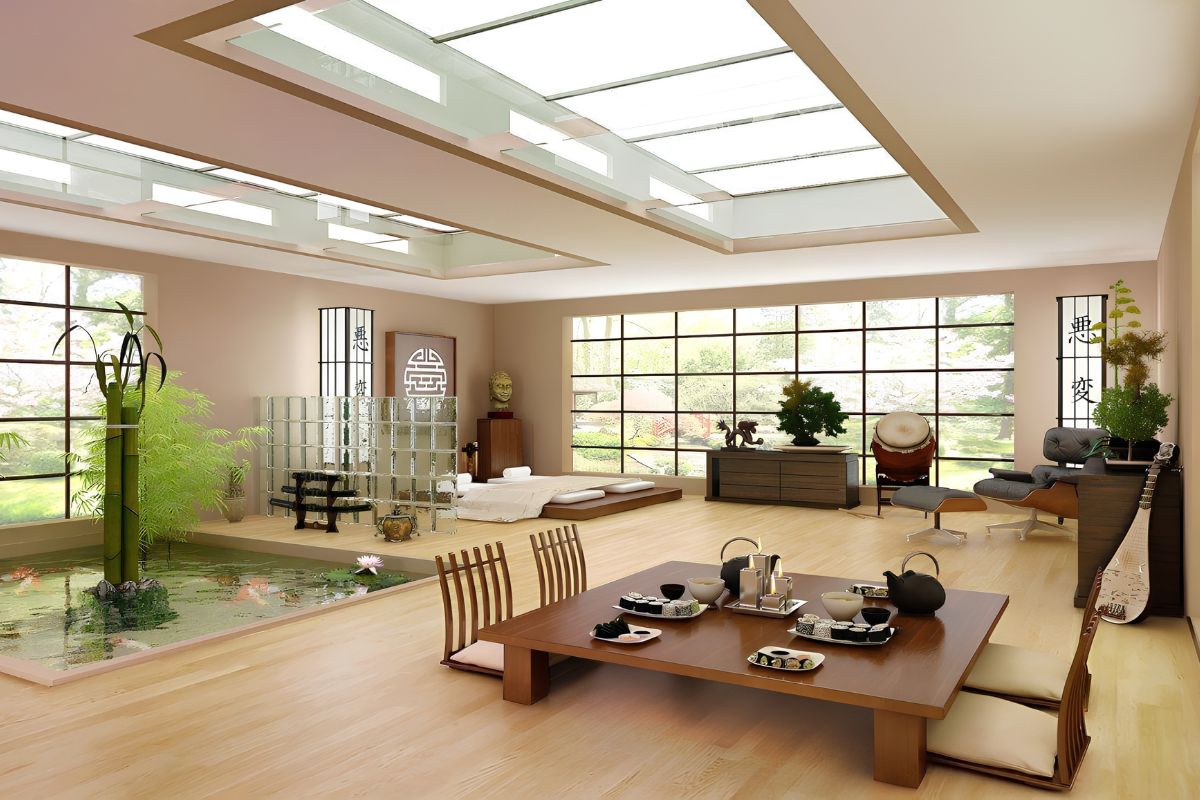 Xu hướng thiết kế nội thất biệt thự Ciputra 2026 12 Nội thất biệt thự Ciputra phong cách Nhật Bản đề cao sự tĩnh lặng, trật tự và kết nối thiên nhiên (Ảnh: Sưu tầm)