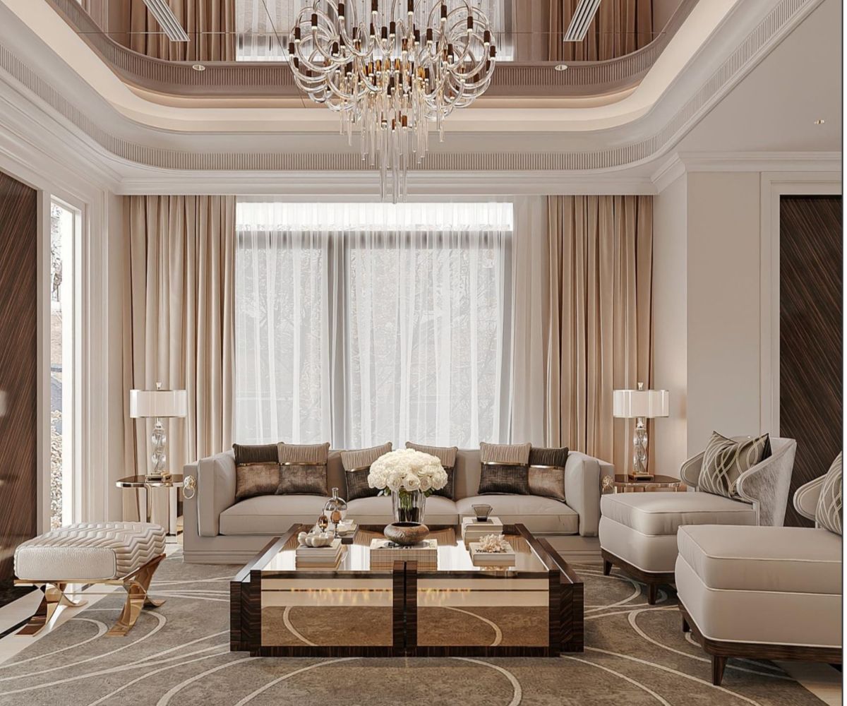 Mẫu Thiết Kế Nội Thất Phòng Khách Biệt Thự Đẹp, Đẳng Cấp & Xu Hướng 2026 30 Sofa biệt thự nên có điểm tựa vững chắc và được bố trí hài hòa với cửa chính, luồng sáng, hướng gió để bảo đảm công năng và phong thủy (Ảnh: Sưu tầm)