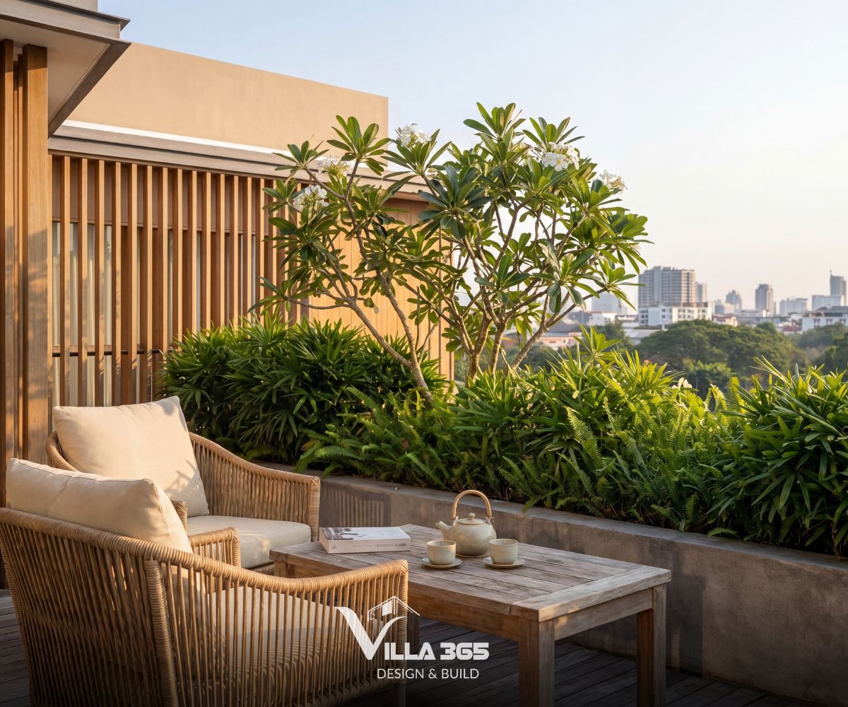 The Flow Villa – Giải pháp kiến trúc xanh cho biệt thự phố lô góc 7 Mảng xanh đan cài với không gian sinh hoạt, duy trì kết nối thường trực giữa con người và thiên nhiên