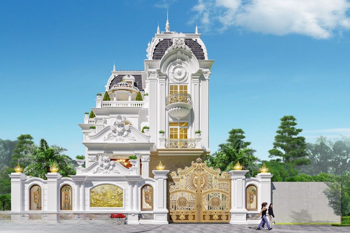 Biệt thự 3 tầng cổ điển mang vẻ đẹp bề thế, đẳng cấp ( Ảnh: Sưu tầm )