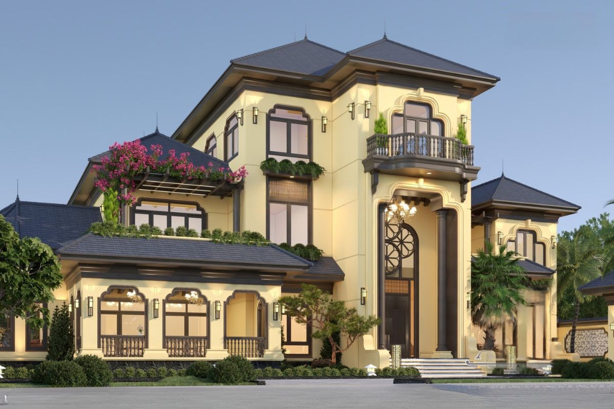 Biệt thự 3 tầng indochine thanh lịch được nhiều gia chủ lựa chọn ( Ảnh: Sưu tầm )