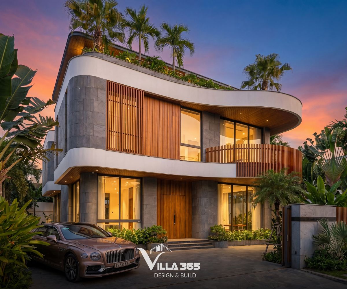 Cầm Villa – “Thanh âm” dịu dàng giữa phố thị 10 Lớp vỏ kép tạo nên nét sống động cho không gian mặt tiền khi đêm xuống