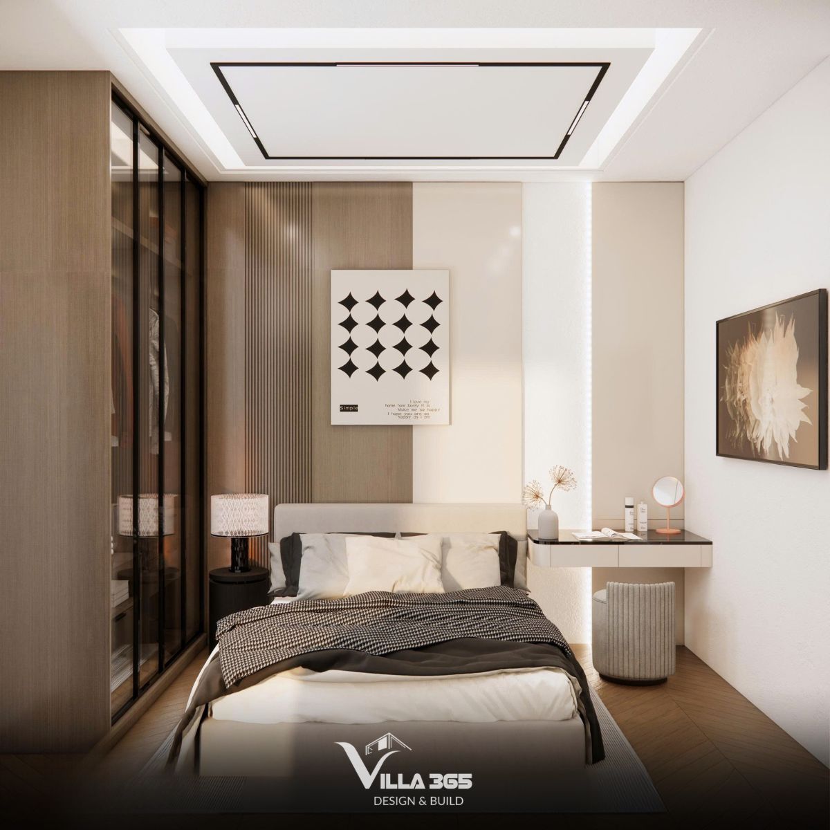 Thiết kế nội thất Đan Villa – Hài hòa và tiện nghi trong ngôi nhà ba thế hệ 13 Điều hòa VRV âm trần được tích hợp kín đáo, vừa phân bổ luồng khí tương đối đồng đều