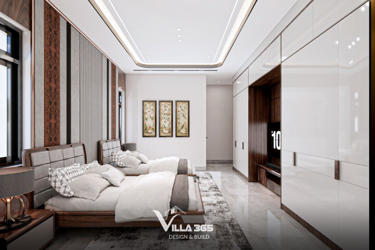 Những ô cửa sổ nhỏ bên cạnh giường đưa ánh sáng ban mai và gió trời vào phòng, để không gian nghỉ ngơi luôn thoáng đãng, dễ chịu 