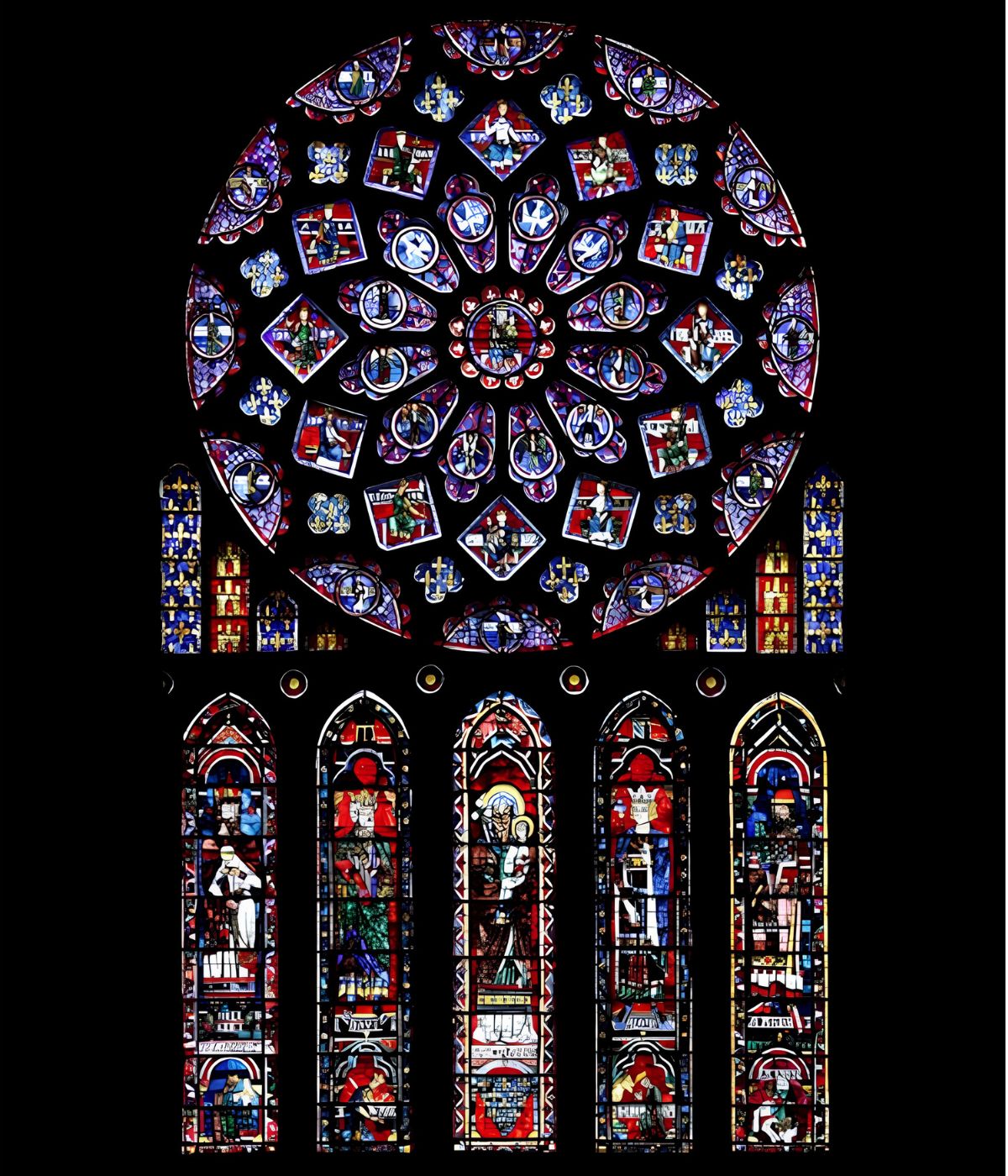 Kính màu đưa ánh sáng tự nhiên vào không gian và tạo hiệu ứng thị giác đặc biệt cho nhà thờ Gothic  (Ảnh: Sưu tầm) 