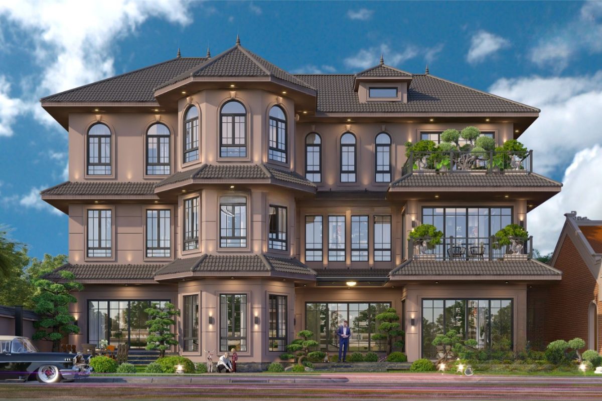 Lâu đài Gothic hiện đại có thể kết hợp bê tông, thép và kính với ngôn ngữ kiến trúc cổ điển  (Ảnh: Sưu tầm) 