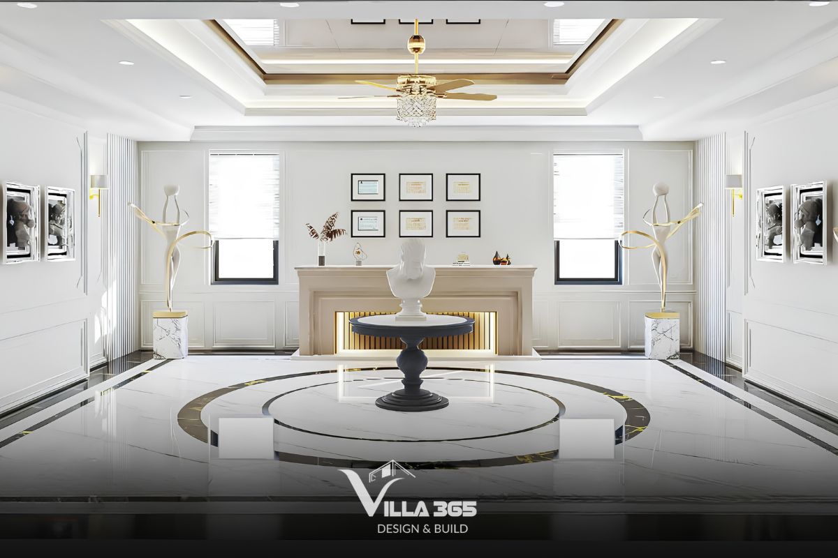 Phòng gallery tại Luxe Villa không chỉ là nơi trưng bày tác phẩm mà còn phản ánh niềm say mê nghệ thuật và gu thẩm mỹ riêng của gia chủ 