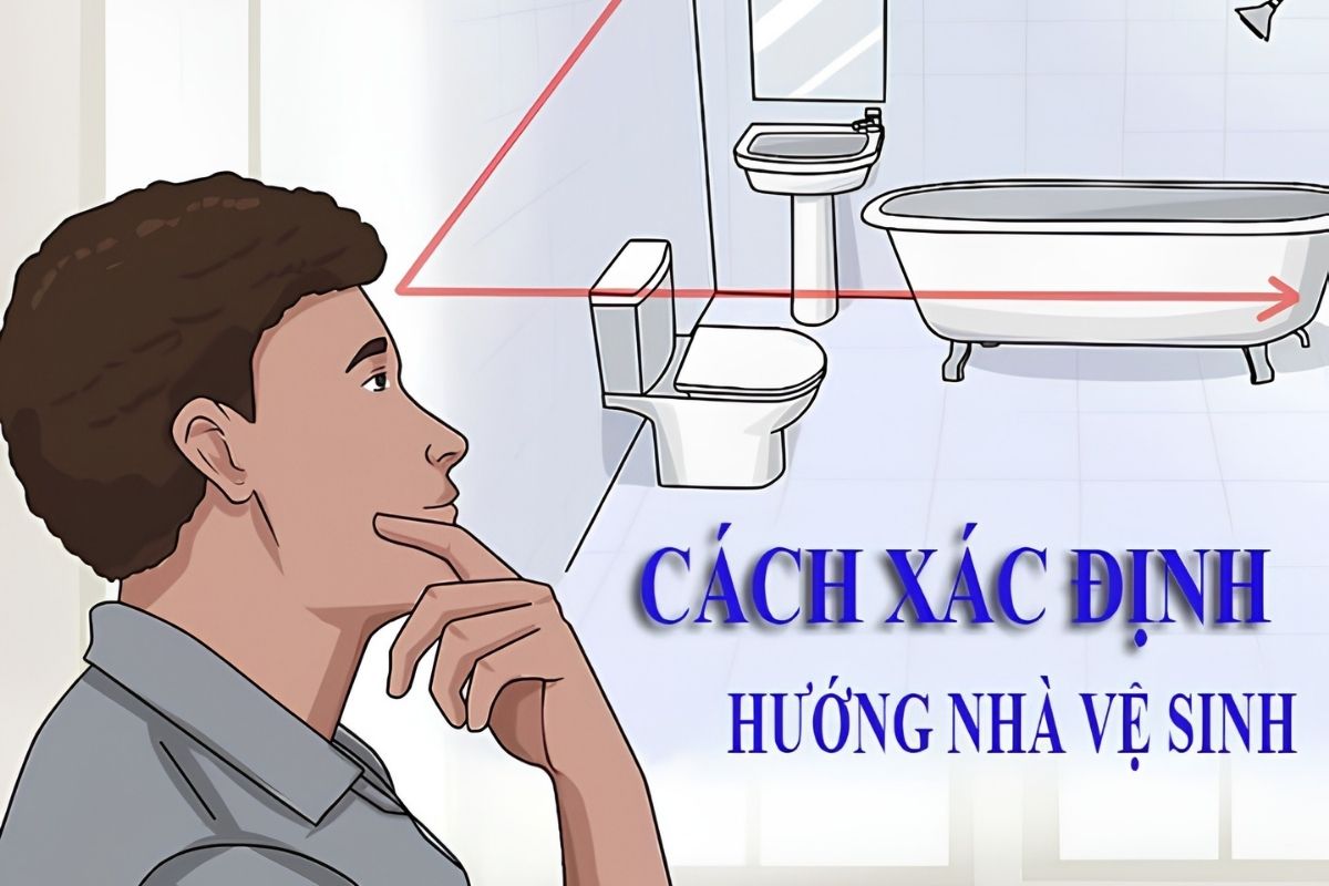 Hướng nhà vệ sinh cần được xác định rõ theo hướng cửa hay hướng bồn cầu trước khi áp dụng các nguyên tắc phong thủy (Ảnh: Sưu tầm)