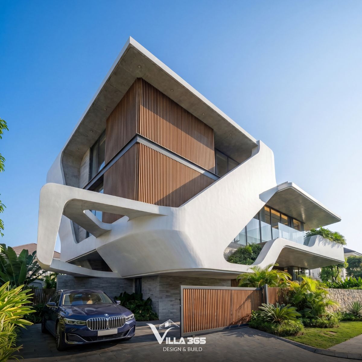 Ribbon Villa - Những đường cong dẫn lối gió trời và ánh sáng 9 Hệ lam sọc dọc được tính toán theo từng khu vực, vừa kiểm soát nắng và tầm nhìn, vừa gìn giữ sự riêng tư cần thiết