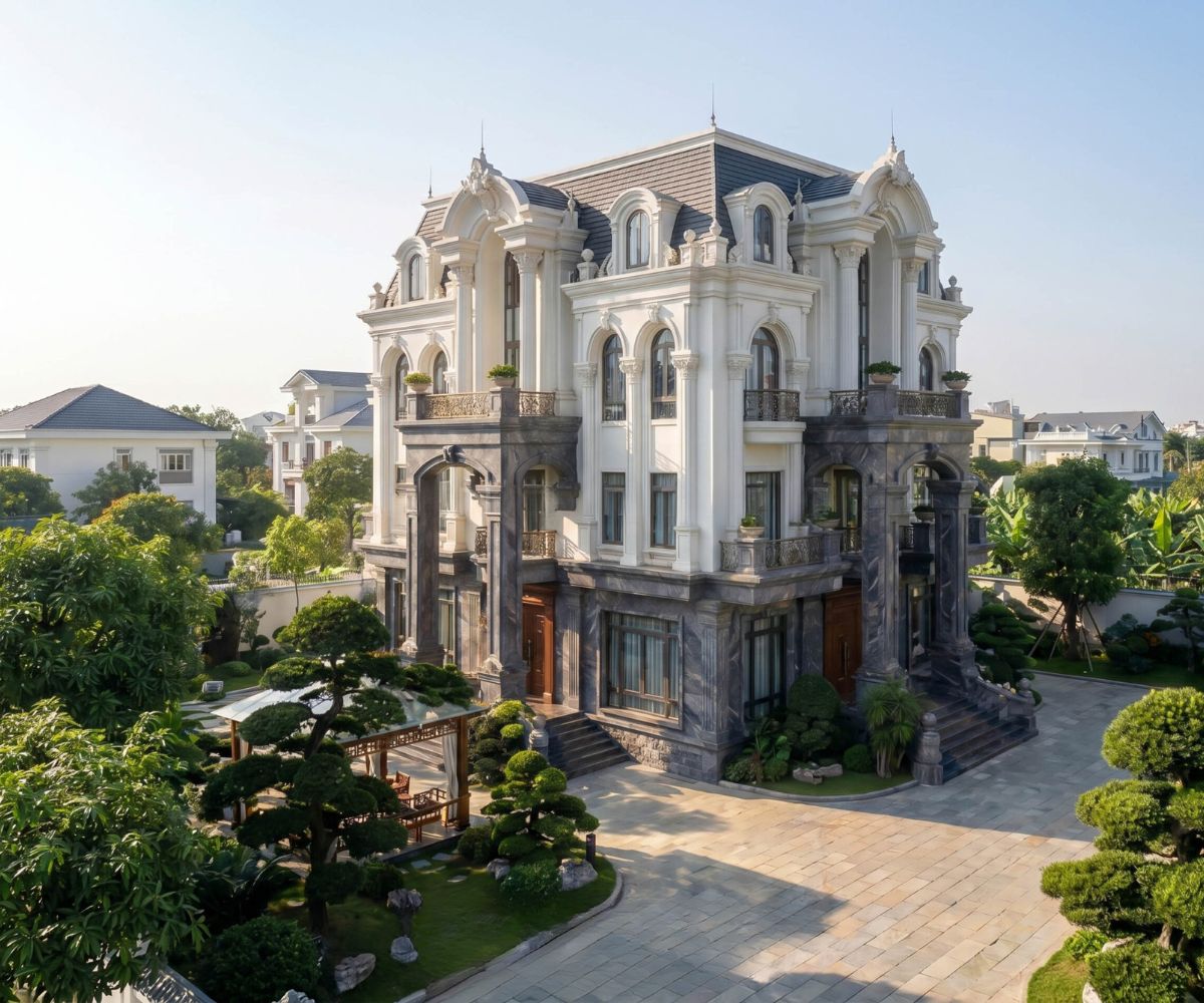 Thiết kế biệt thự nhà vườn Bình Dương cân bằng diện tích xây dựng với sân vườn để tạo không gian sống thoáng đãng  (Ảnh: Sưu tầm)