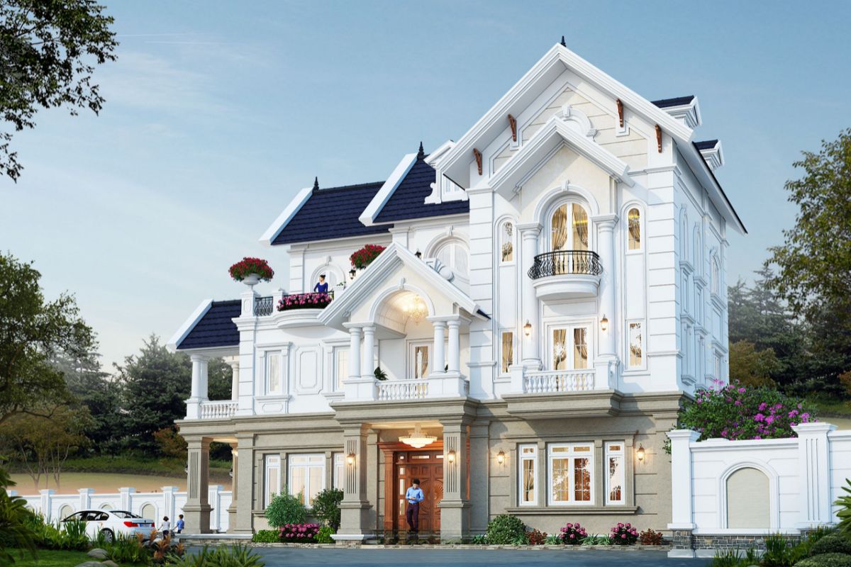 Thiết kế biệt thự mái Thái Bình Dương nổi bật với hệ mái dốc cao, hình thức thanh thoát và khả năng thoát nước nhanh  (Ảnh: Sưu tầm)