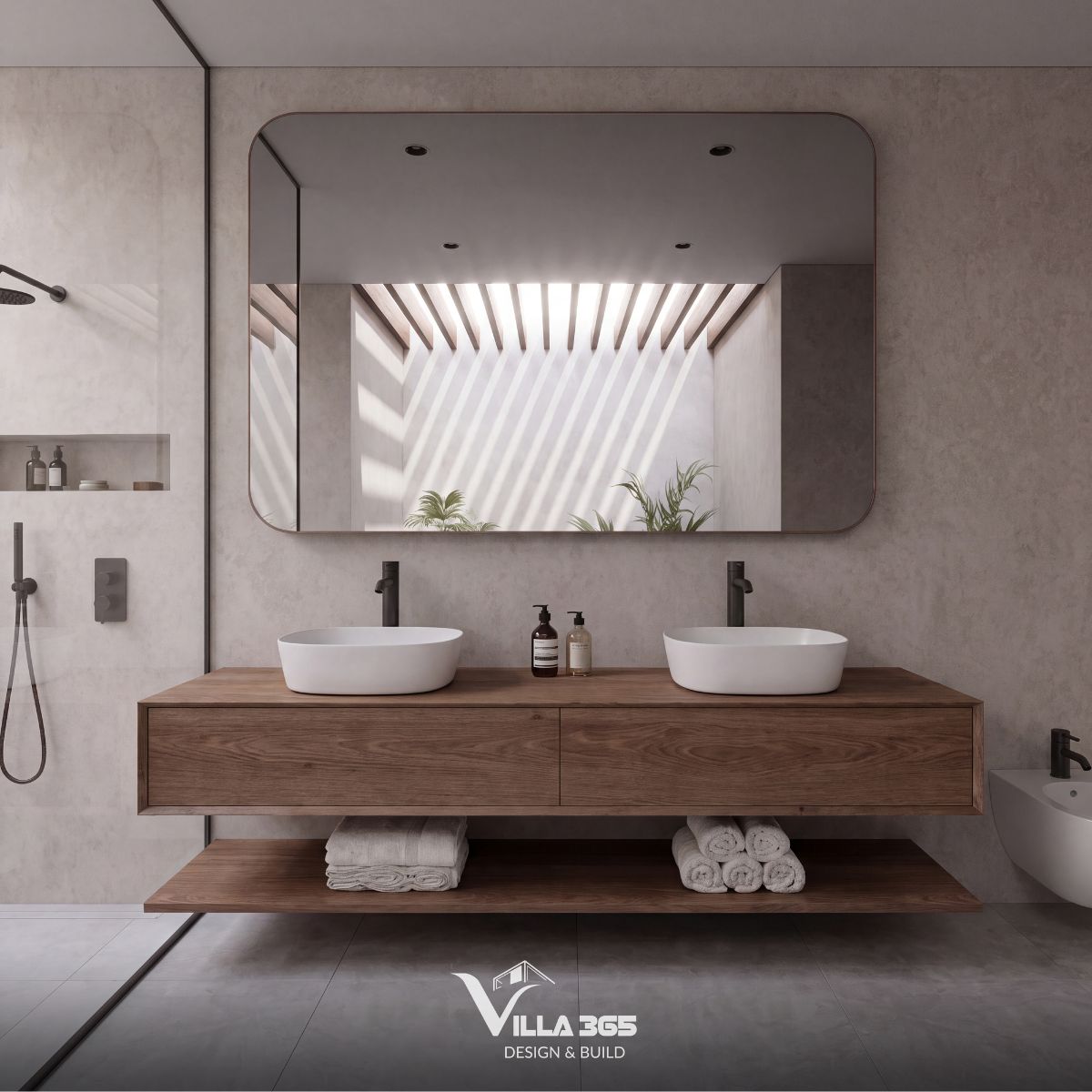 Thiết kế nội thất Grace Villa - Ốc đảo thanh lịch giữa phố thị nhộn nhịp 12 Hệ tủ được thiết kế treo tường thông thoáng, sử dụng vật liệu gỗ công nghiệp chống ẩm cao cấp